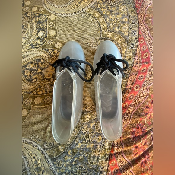 Jelly Ankle Boots Clear & Black Laces size Woman’s 9 - Picture 3 of 7